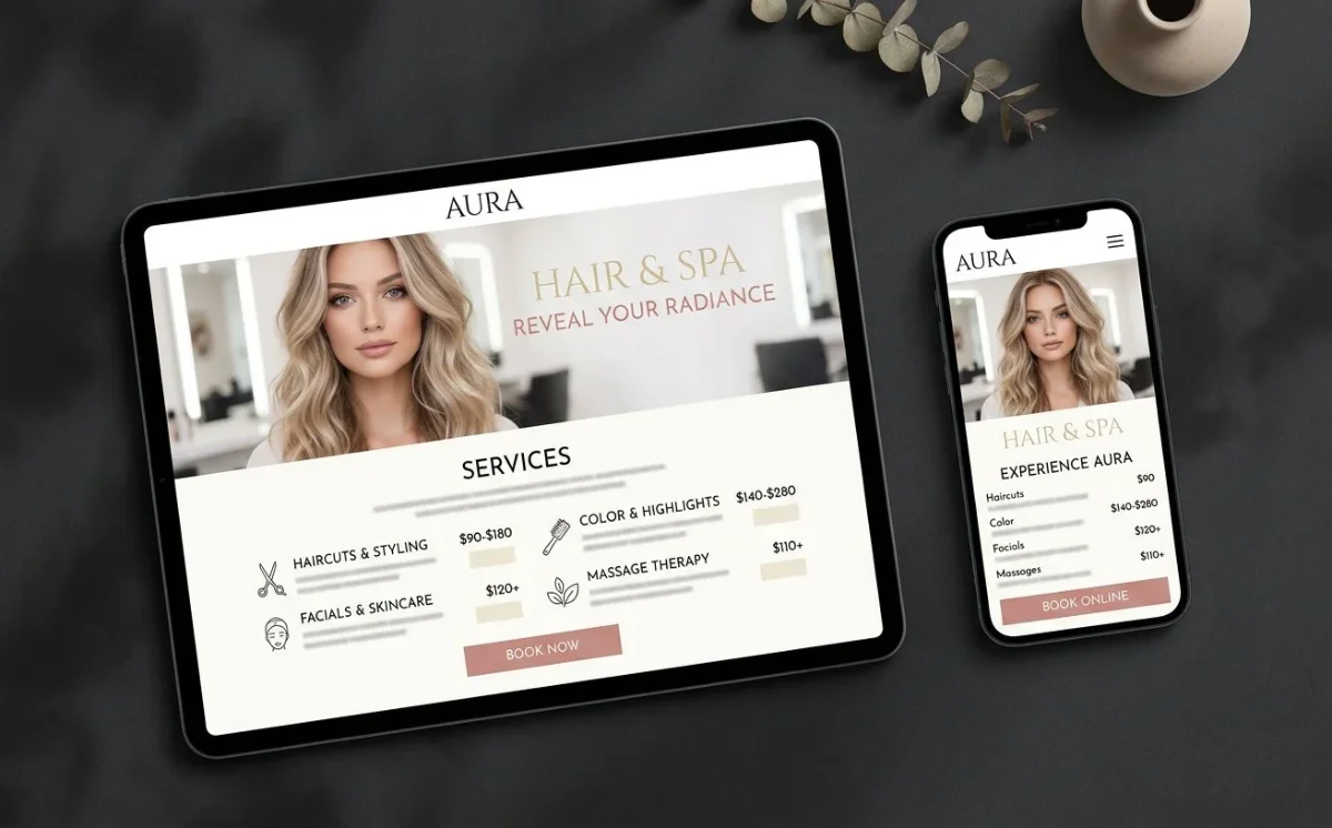 Aura Hair & Spa Website Design